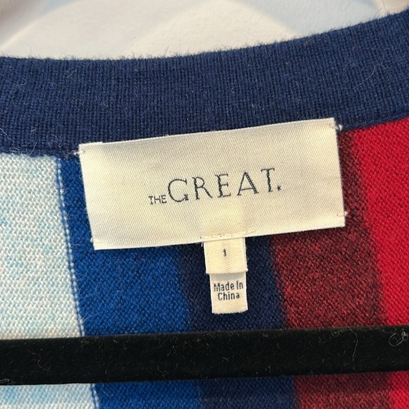 The Great Co Ed Striped V-neck Button Front Cardigan - Picture 4 of 10